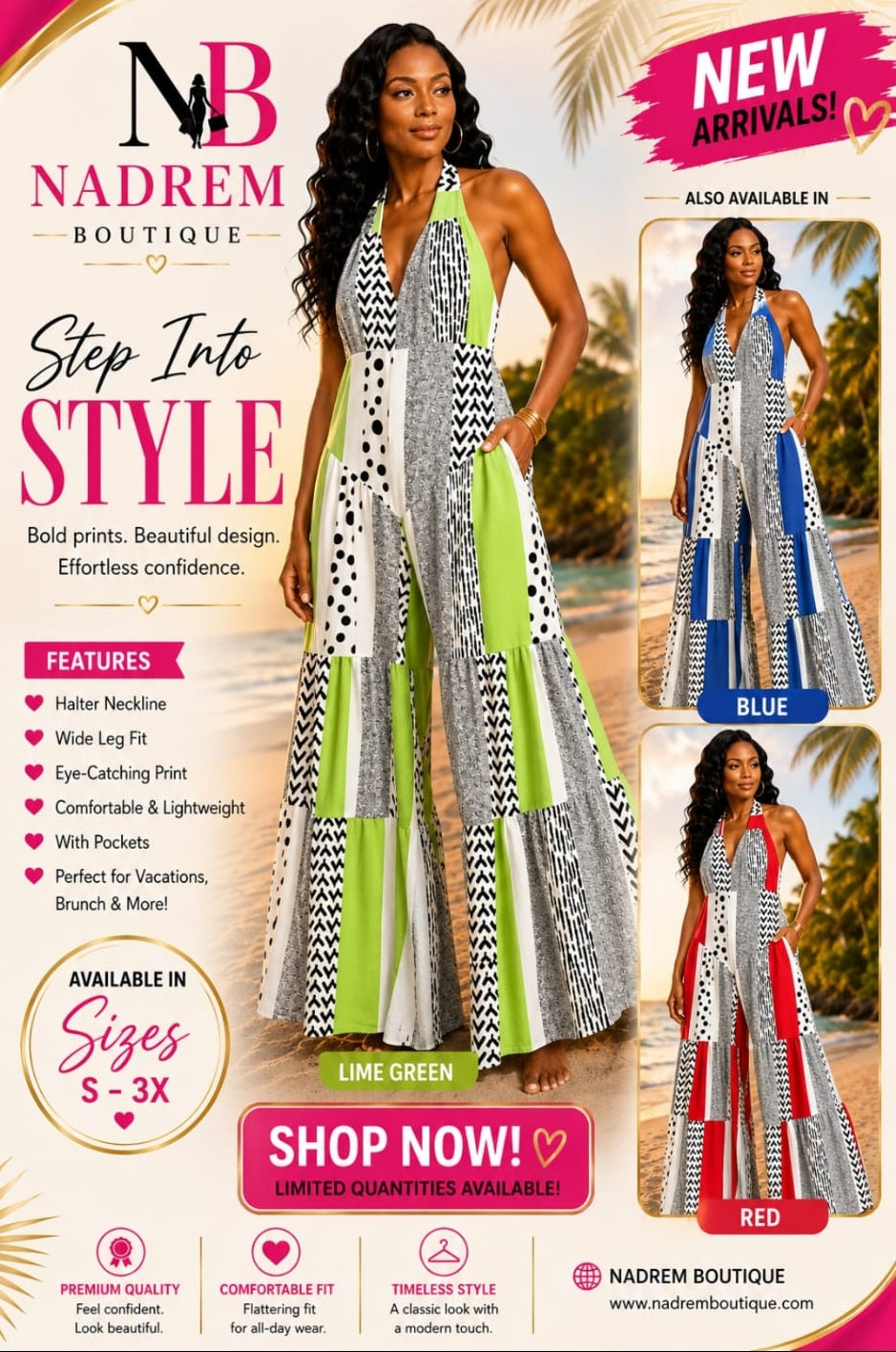 Lime Mosaic Halter Jumpsuit
