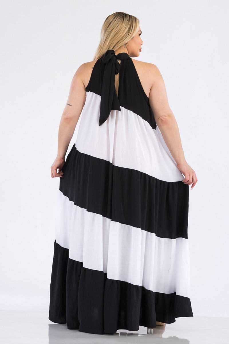 Flow Black and White dress – Nadrem boutique